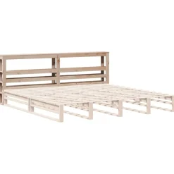 vidaXL Cabecero de cama con estantes madera maciza de pino 200 cm Natural Hot