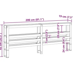 vidaXL Cabecero de cama con estantes madera maciza de pino 200 cm Natural Hot