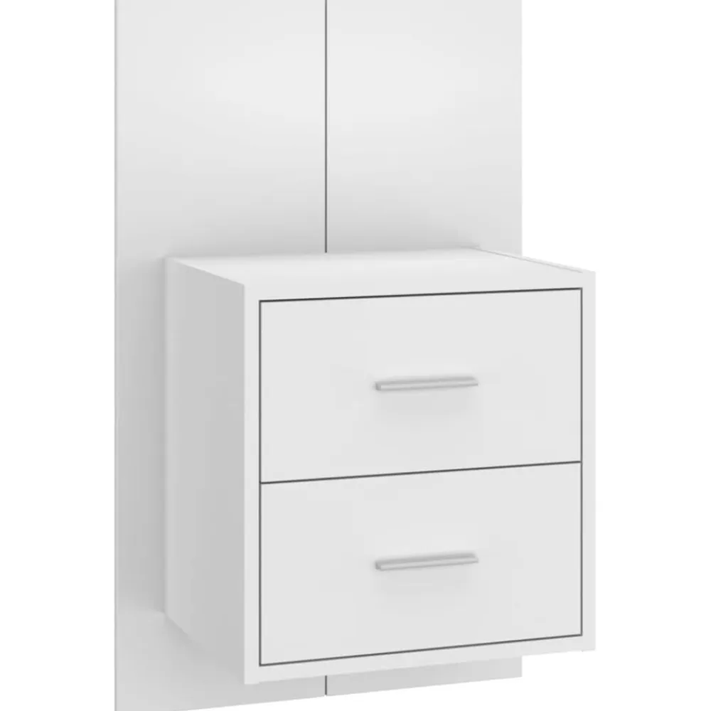 vidaXL Cabecero de cama con mesitas madera contrachapada Blanco Sale