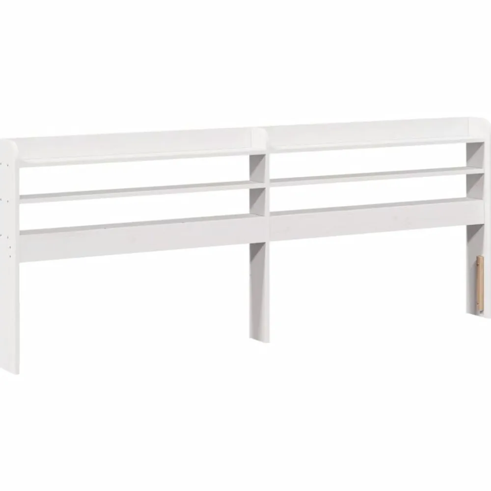 vidaXL Cabecero de cama con estantes madera maciza pino 200 cm Blanco Clearance