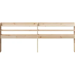 vidaXL Camas Y Accesorios-Cabecero de cama con estantes madera maciza de pino 200 cm