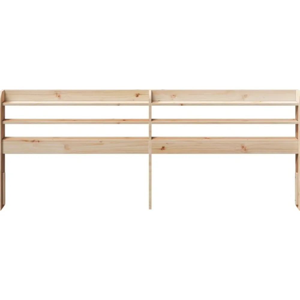 vidaXL Camas Y Accesorios-Cabecero de cama con estantes madera maciza de pino 200 cm