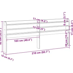 vidaXL Camas Y Accesorios-Cabecero de cama con estantes madera maciza de pino 200 cm