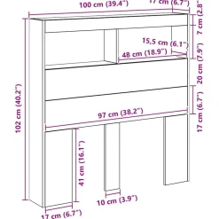 vidaXL Camas Y Accesorios-Cabecero de cama con LED 100x17x102 cm
