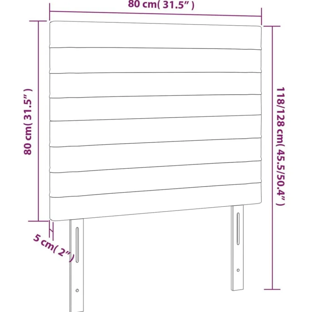 vidaXL Camas Y Accesorios-Cabecero de cama de tela color 80x5x118/128 cm