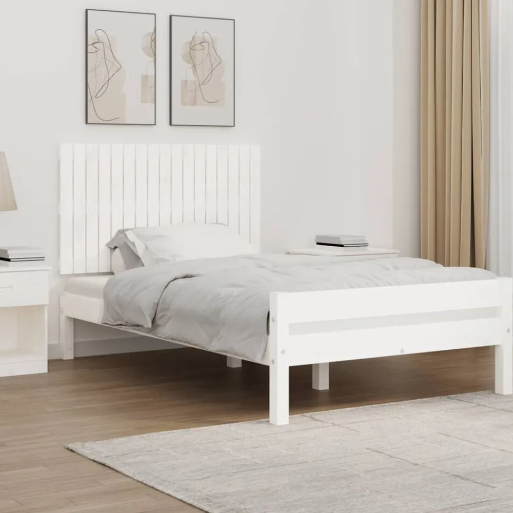 vidaXL Cabecero de cama de pared madera maciza pino 108x3x60 cm Blanco Online