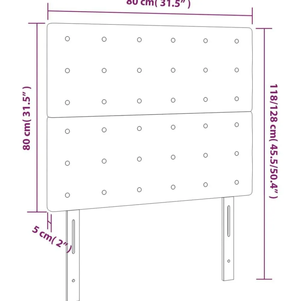 vidaXL Camas Y Accesorios-Cabecero de cama de tela 80x5x118/128 cm