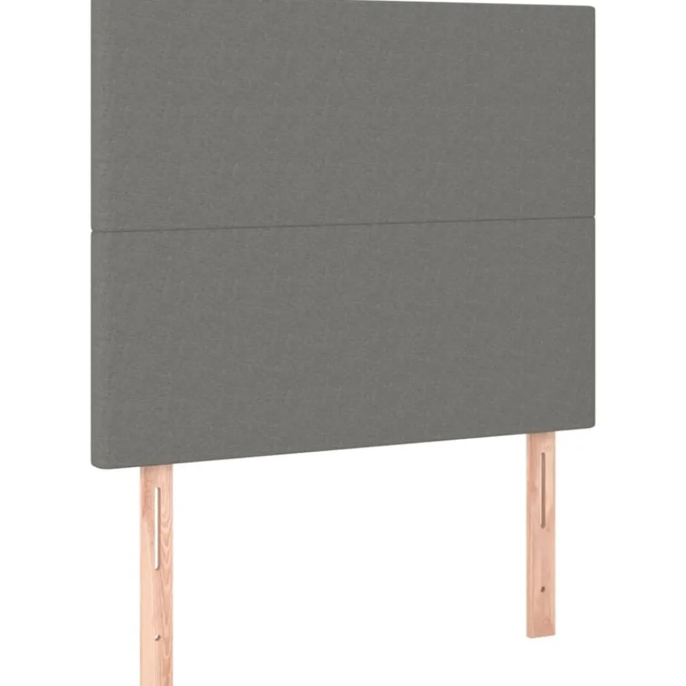 vidaXL Cabecero de cama de tela 80x5x118/128 cm Gris oscuro Clearance