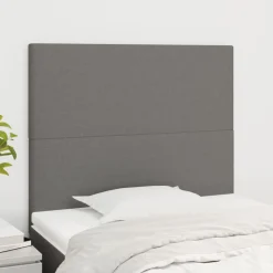 vidaXL Cabecero de cama de tela 80x5x118/128 cm Gris oscuro Clearance