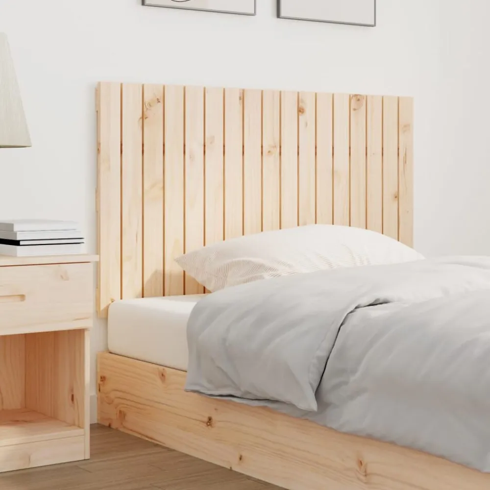 vidaXL Cabecero de cama de pared madera maciza de pino 108x3x60 cm Natural Outlet