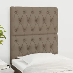 vidaXL Cabecero de cama gris topo 80x7x118/128 cm Tela Taupé Online