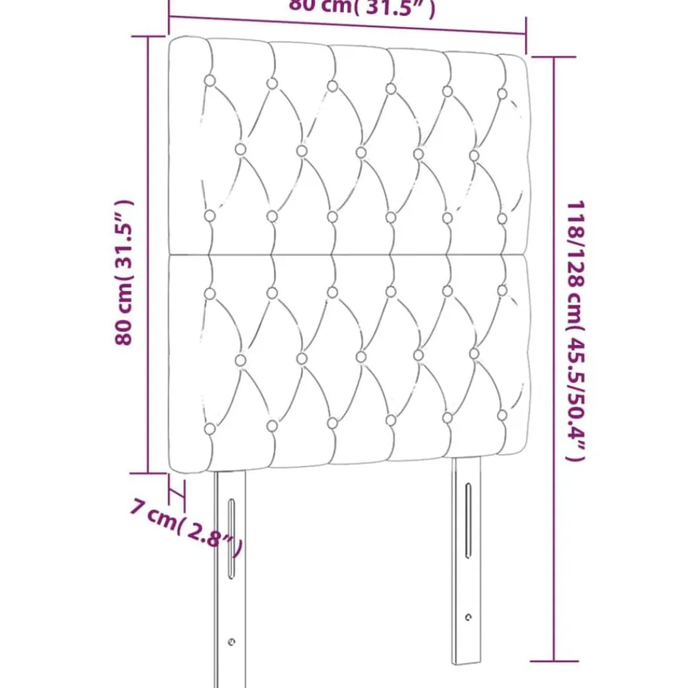 vidaXL Cabecero de cama gris topo 80x7x118/128 cm Tela Taupé Online