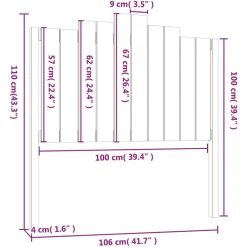vidaXL Camas Y Accesorios-Cabecero de cama madera maciza de pino 106x4x110 cm
