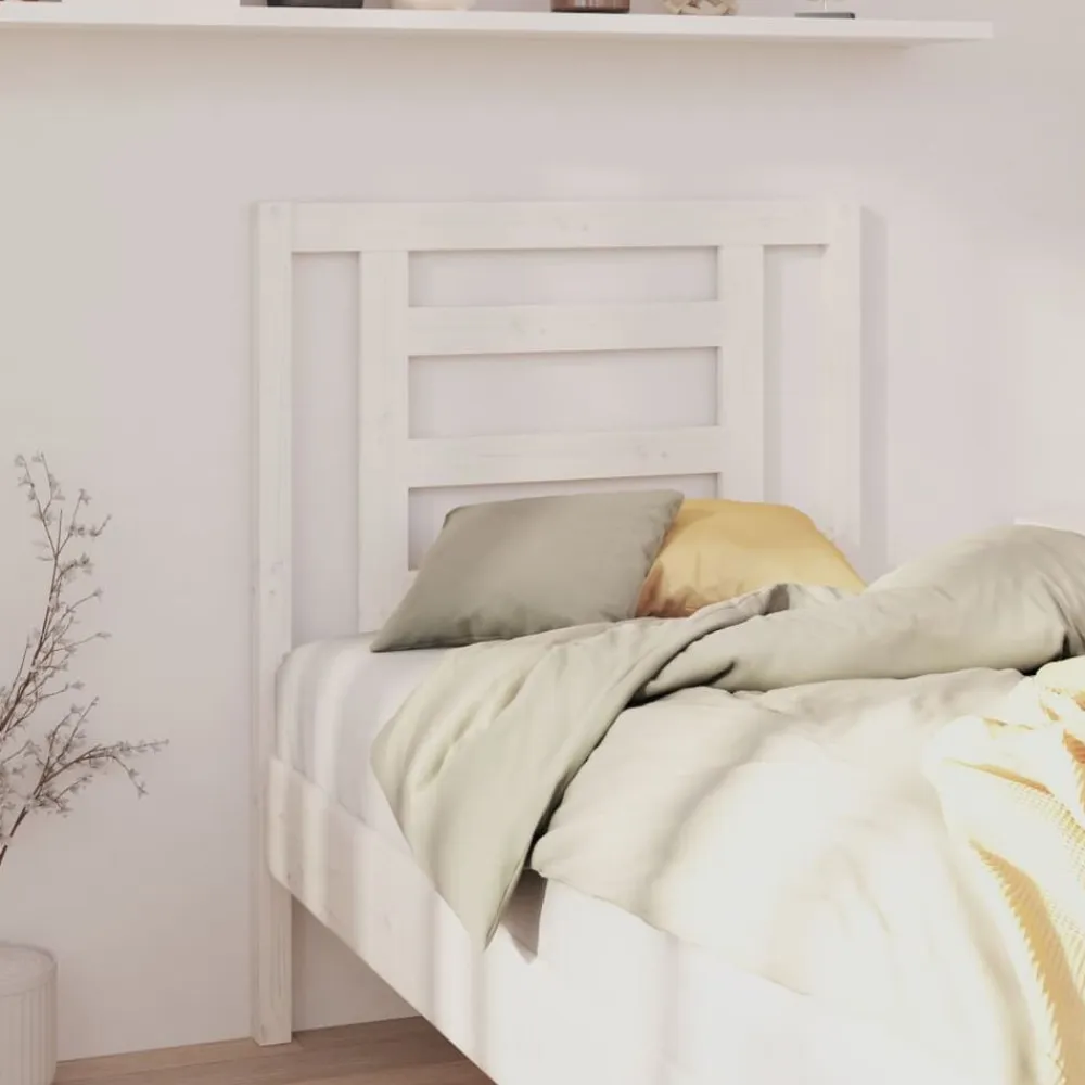 vidaXL Cabecero de cama madera maciza de pino 81x4x100 cm Blanco