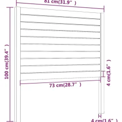 vidaXL Camas Y Accesorios-Cabecero de cama madera maciza de pino 81x4x100 cm