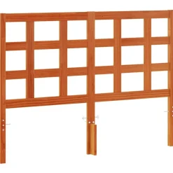 vidaXL Camas Y Accesorios-Cabecero de cama madera maciza de pino marrón cera 135 cm