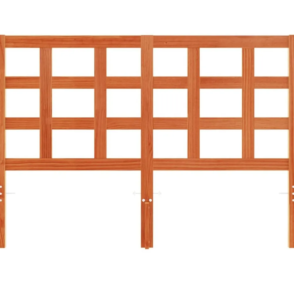vidaXL Camas Y Accesorios-Cabecero de cama madera maciza de pino marrón cera 135 cm