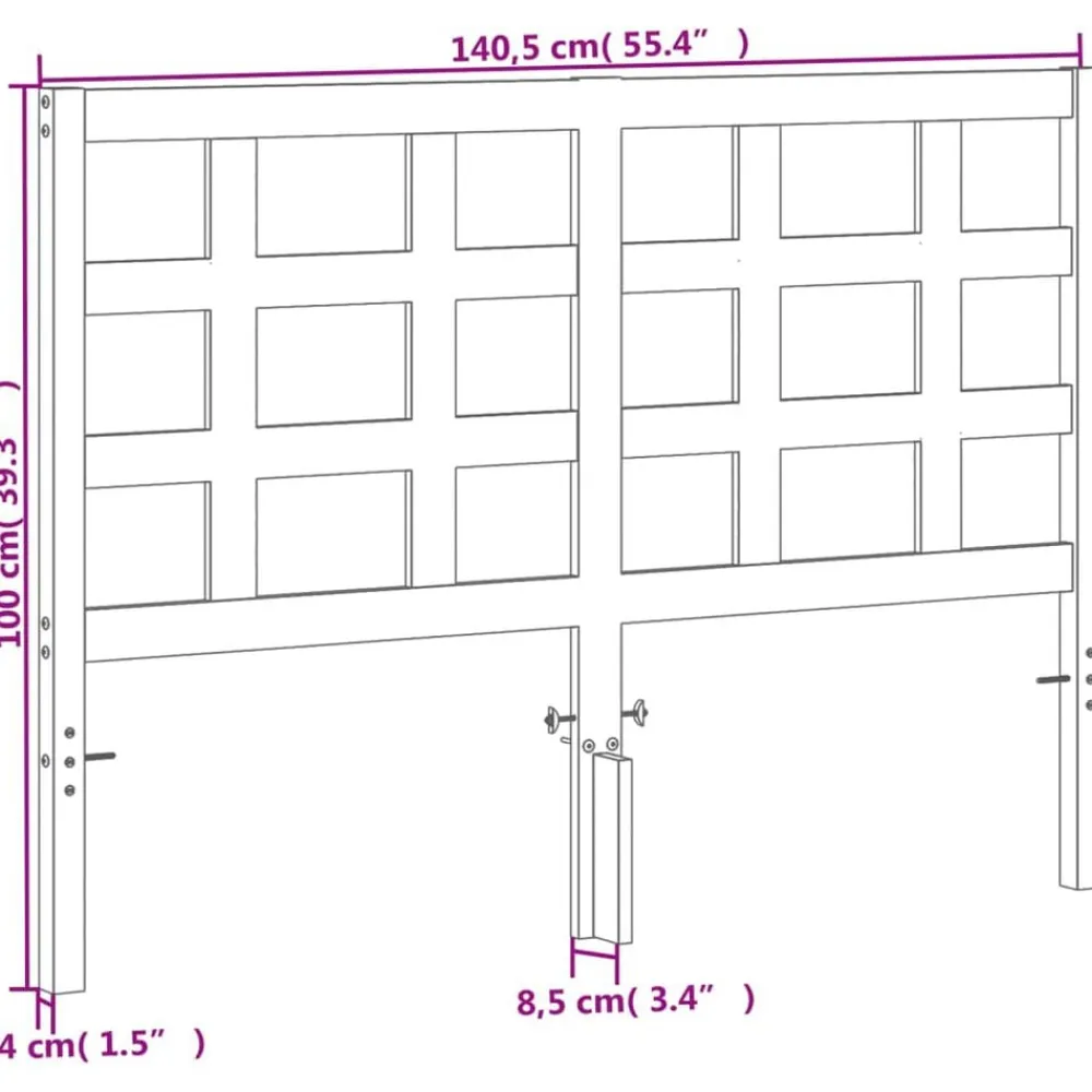 vidaXL Camas Y Accesorios-Cabecero de cama madera maciza de pino marrón cera 135 cm