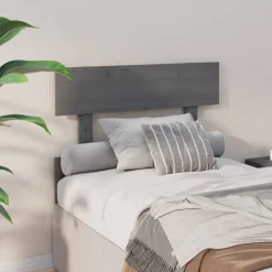vidaXL Cabecero de cama madera maciza de pino 93,5x3x81 cm Gris