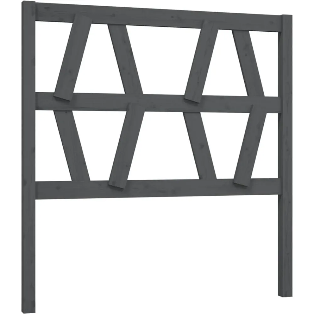 vidaXL Cabecero de cama madera maciza de pino 81x4x100 cm Gris New