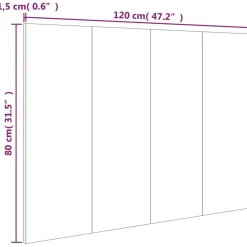 vidaXL Cabecero de cama madera contrachapada 120x1,5x80 cm Blanco Hot