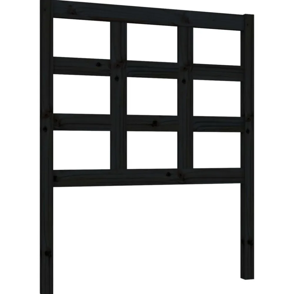 vidaXL Cabecero de cama madera maciza de pino 80,5x4x100 cm Negro New