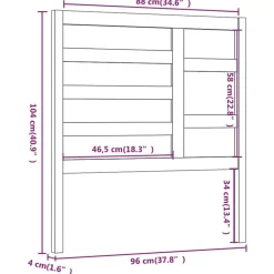 vidaXL Camas Y Accesorios-Cabecero de cama madera maciza de pino 96x4x104 cm