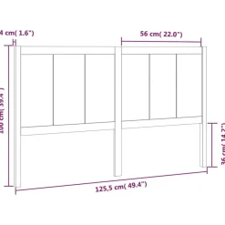 vidaXL Camas Y Accesorios-Cabecero de cama madera maciza de pino 125,5x4x100 cm