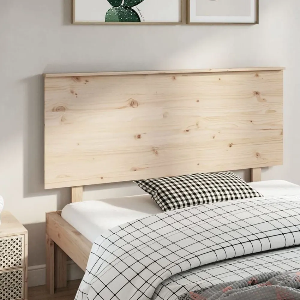 vidaXL Cabecero de cama madera maciza de pino 144x6x82,5 cm Natural Discount