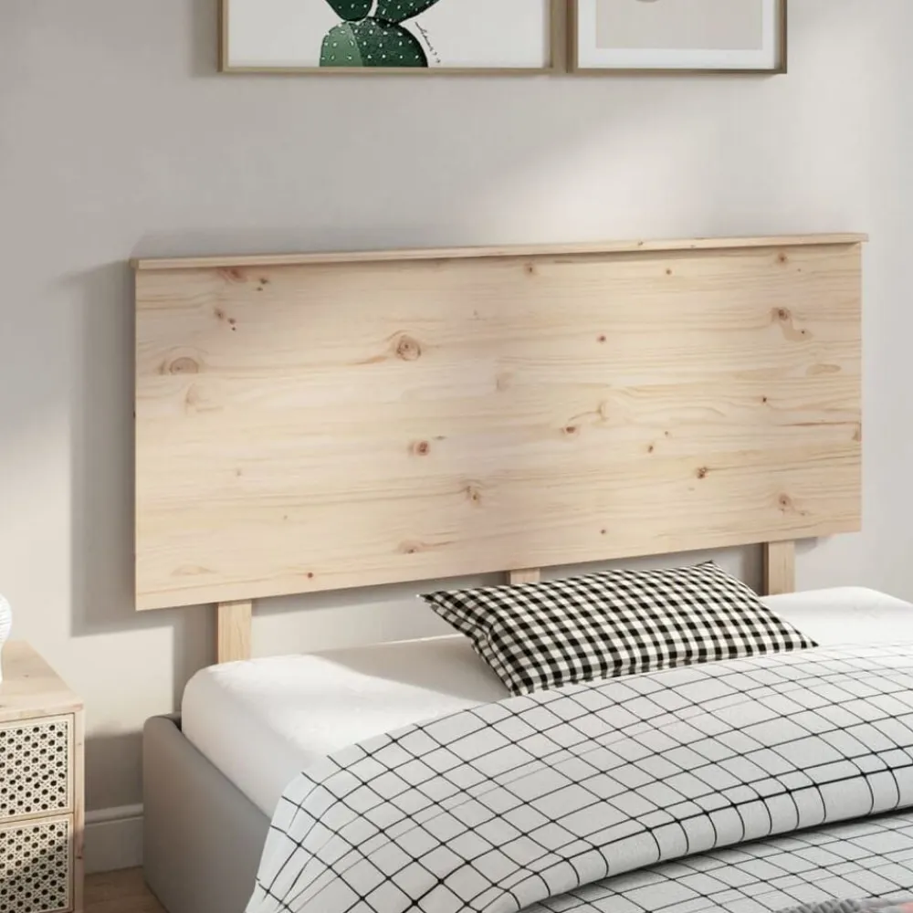 vidaXL Cabecero de cama madera maciza de pino 144x6x82,5 cm Natural Discount