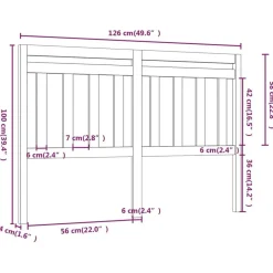 vidaXL Cabecero de cama madera maciza de pino marrón miel 126x4x100 cm Marrón miel Online