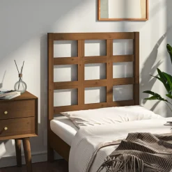 vidaXL Camas Y Accesorios-Cabecero de cama madera maciza pino marrón miel 80,5x4x100 cm