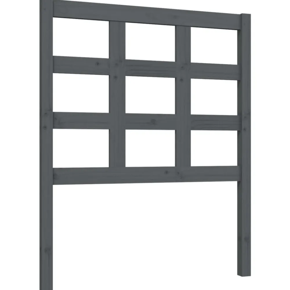 vidaXL Cabecero de cama madera maciza de pino 80,5x4x100 cm Gris Outlet