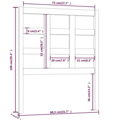 vidaXL Cabecero de cama madera maciza de pino 80,5x4x100 cm Gris Outlet