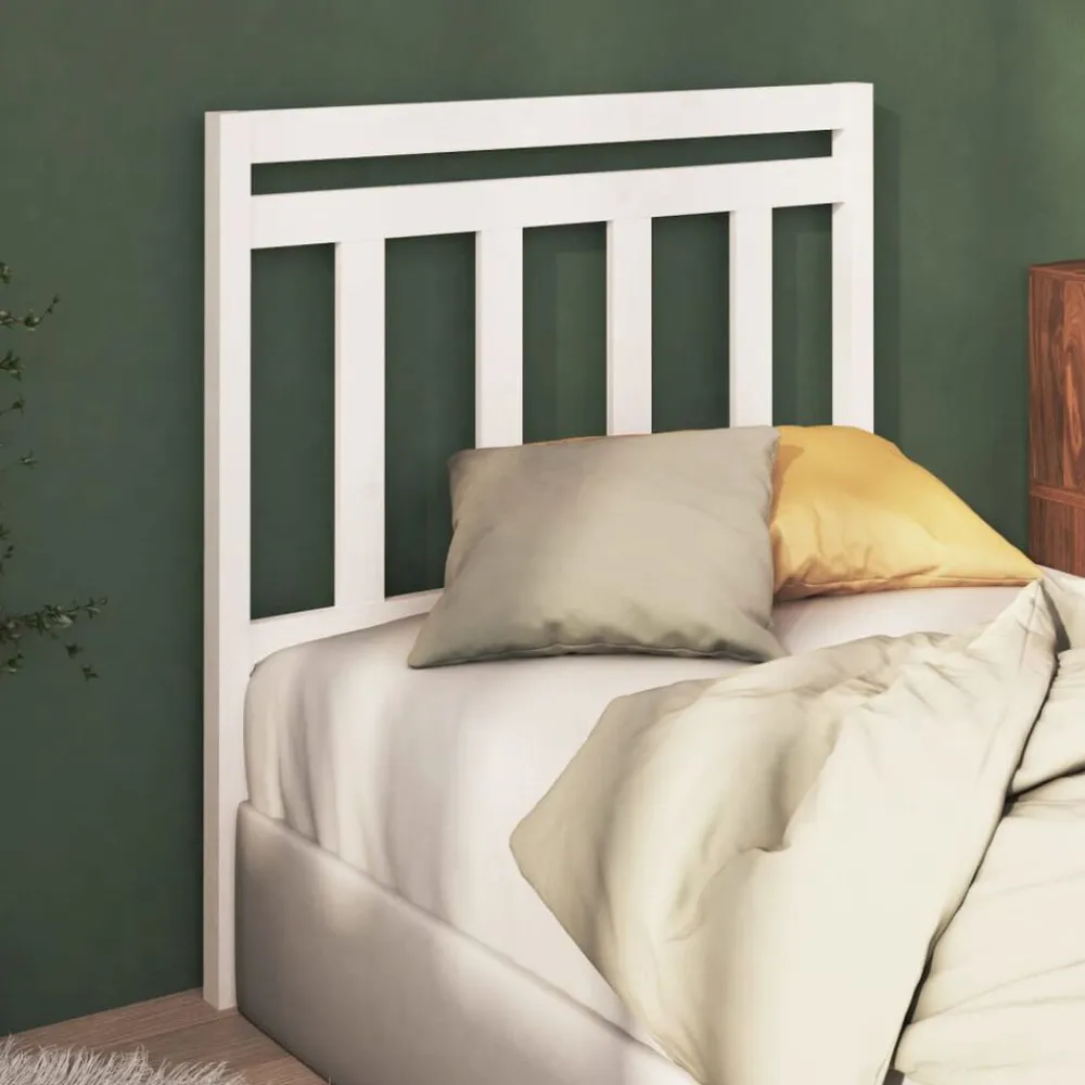 vidaXL Cabecero de cama madera maciza de pino 96x4x100 cm Blanco Discount