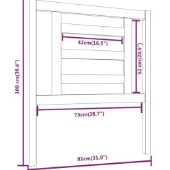 vidaXL Camas Y Accesorios-Cabecero de cama madera maciza de pino 81x4x100 cm