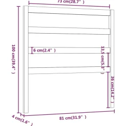 vidaXL Camas Y Accesorios-Cabecero de cama madera maciza de pino 81x4x100 cm