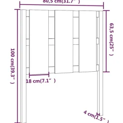vidaXL Camas Y Accesorios-Cabecero de cama madera maciza de pino 80,5x4x100 cm