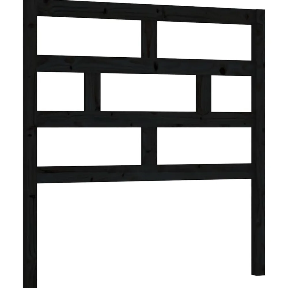 vidaXL Cabecero de cama madera maciza de pino 81x4x100 cm Negro Best