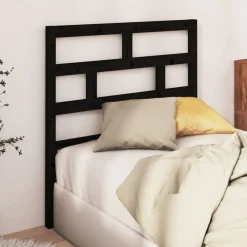 vidaXL Cabecero de cama madera maciza de pino 81x4x100 cm Negro Best