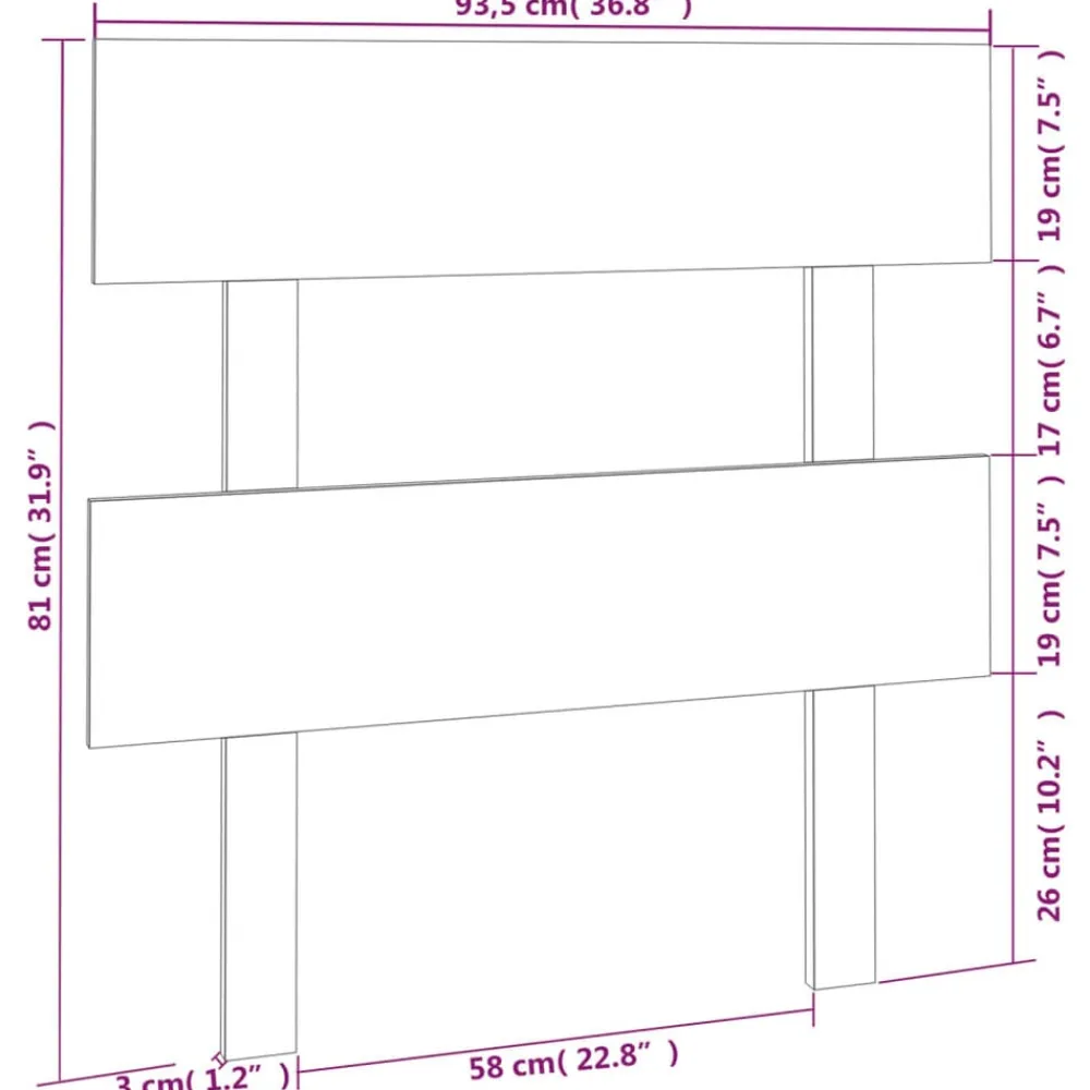 vidaXL Cabecero de cama madera maciza de pino 93,5x3x81 cm Blanco Hot