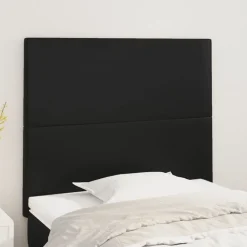 vidaXL Cabecero de cama 80x5x118/128 cm piel sintética Negro New