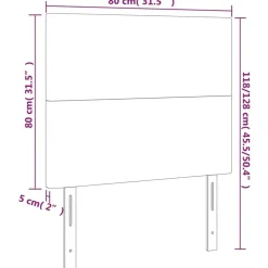 vidaXL Cabecero de cama 80x5x118/128 cm piel sintética Negro New