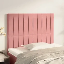 vidaXL Cabecero de cama 80x5x118/128 cm Terciopelo Rosa Sale