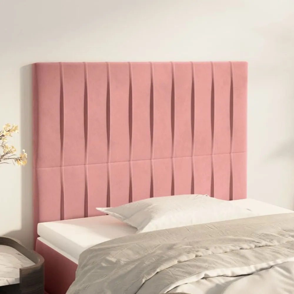 vidaXL Cabecero de cama 80x5x118/128 cm Terciopelo Rosa Sale