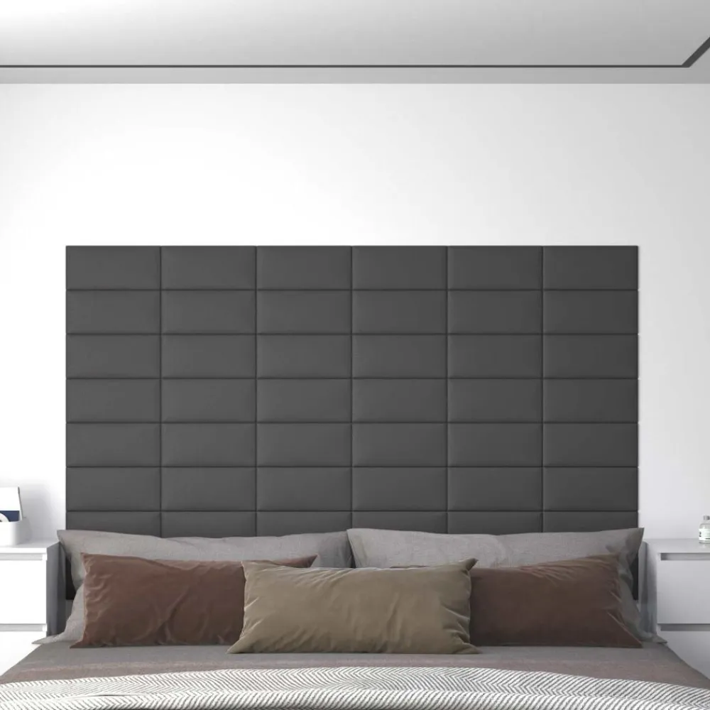 vidaXL Cabecero de Pared 12 pcs 30 x 15 cm tela Gris