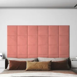 vidaXL Cabecero de Pared 12 pcs 30 x 30 cm Terciopelo Rosa Sale