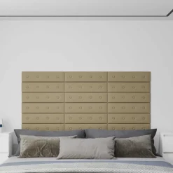 vidaXL Materiales De Construcción-Cabecero de Pared 12 pcs 60 x 15 cm Cuero sintético