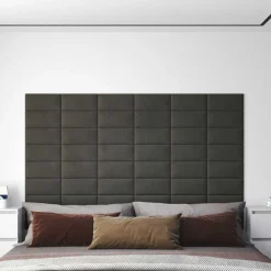 vidaXL Materiales De Construcción-Cabecero de Pared 12 pcs 30 x 15 cm Terciopelo