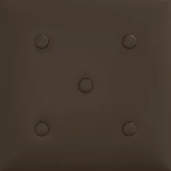vidaXL Materiales De Construcción-Cabecero de Pared 12 pcs Marrón 30 x 30 cm Cuero sintético